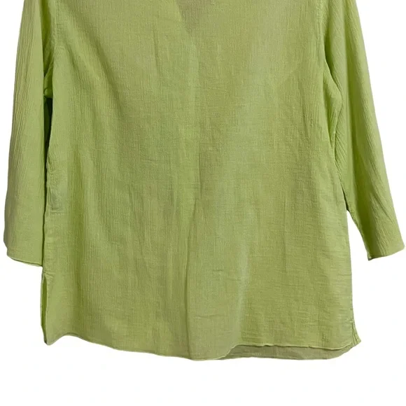 Fresh Produce 3/4 Sleeve Button Down Cotton Shirt - Picture 6 of 8